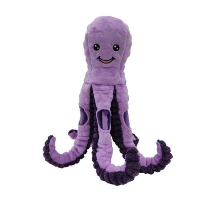 China Popular Wholesale Custom Bubble Cloth Octopus Shape Squeaky Tibetan Food Toys Stuffed Plush Dog Cat Toys Pet Chew Toys for sale