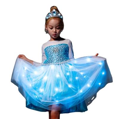 China Other Hot Selling Little Girl Princess Dress Party Queen Halloween Costume Blue Dress for sale