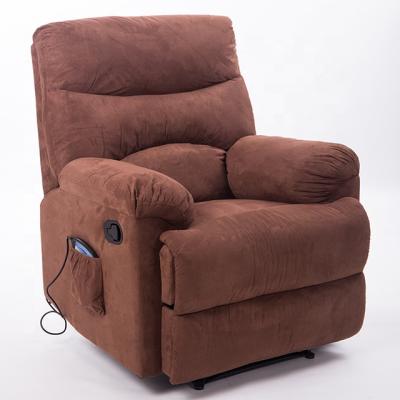 China Modern Brown Fabric Stuffed Single Recliner Chair With Massage for sale