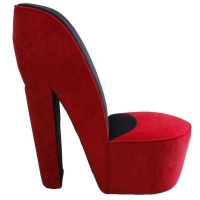 China Modern Red Velvet Accent High Heel Armless Chair for sale