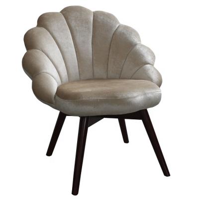 China Shell Shape Leisure Modern Small Fabric Flower Armless Contemporary Accent Banquet Chair For Living Room for sale