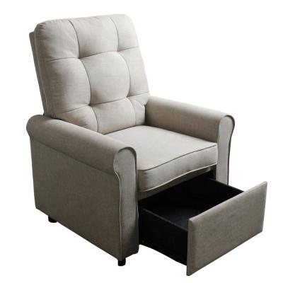 China Modern Leisure Chair Lounge Button Tufted Armchair With Storage Drawer for sale