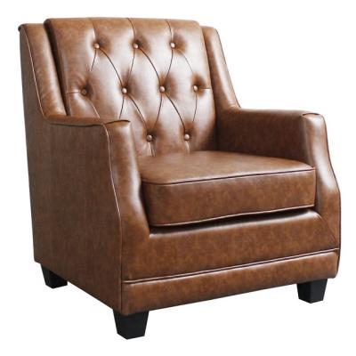 China Leisure Chair Brown PU Classic High Back Leisure Single Seat Sofa Chair For TV Room for sale