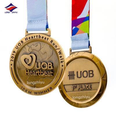 China Europe Longzhiyu 15 Years Factory Half Marathon Medals Sports Medallion Metal Crafts for sale