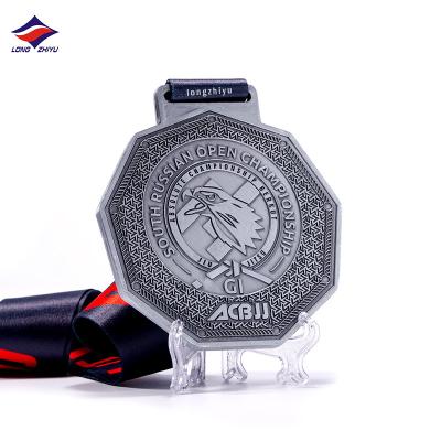 China Europe Shenzhen Longzhiyu 15 Years 3D Engraving OK Medal Come With Colorful Ribbon And Box for sale