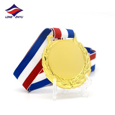 China China Longzhiyu 14 Years Manufacturer Design Metal Blank Medals Your Own Logo Round Metal Medal With Ribbon Factory Wholesale for sale