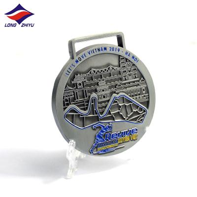 China Europe Longzhiyu 15 Years Manufacturer Gold Silver Bronze Black Nickel Plated Medal Display Custom Shape for sale