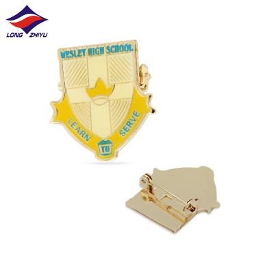 China 3D Shenzhen Longzhiyu 15 Years Manufacturer Customized Badge All Metal Badge Soft Enamel Badge Shield Lapel Pin for sale