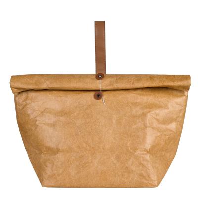 China Custom Eco Friendly Washable Tyvek Brown Tyvek Insulated Lunch Snack Bag For Work Picnic School for sale