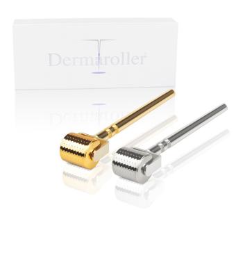 China Nieuwste Home Metal Gold Silver Derma Roller Met 192 Titanium Naald Voor Baardgroei Te koop