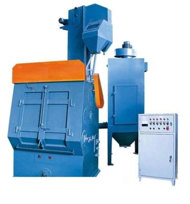 China Garment Shops Rubber Tracked Type Tumble Drum Shot Blasting Machine / Blast Tumblast Belt Type Machine for sale