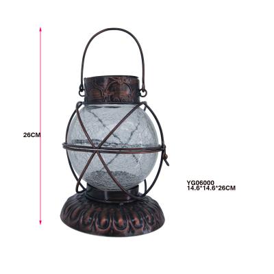 China Country Garden Lights Portable Outdoor Lantern Solar Powered Iron Metal for Park Tree Lawn Patio Hanging Decoration for sale