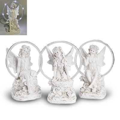 China Custom Resin Angel Figurine Outdoor Decor Weeping Angel Cemetery Grave Decoration from Europe for sale