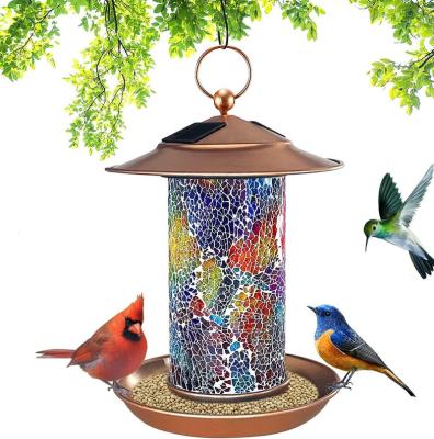 China Birds Garden Outdoor Solar Powered Hanging Wild Bird Feeder for sale