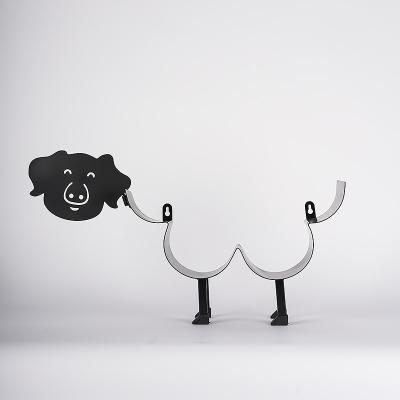 China Minimalist Durable Using Animal Decorative Metal Toilet Paper Roll Holder Funny Free Standing Black for sale