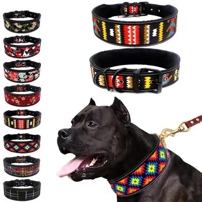 China Amazon Viable Hot Sale Customized Comfortable Reflective Printed Multi Adjustable Dog Collar Buckle Pattern Pet Collar for sale