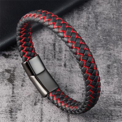 China 2021 new fashion environment-friendly men's personality bracelet all-match student leather bracelet leather jewelry for sale