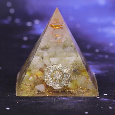 China India Reiki Orgonite Pyramid Energy Generator Natural Citrine Pyramid For Emf Protection Chakra Healing Meditation for sale