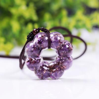 China India Orgonite Pendant Healing Energies Energy Creativity and Harmony Amethysts Flower Of Life Orgone Necklace for sale