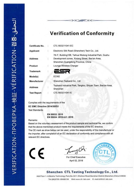 CE - Eastern Silk Road (Shenzhen) Electronic Co., Ltd.