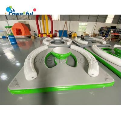 Chine outdoor commercial inflatable floating party bana trampoline park floating playing aqua water island dock à vendre