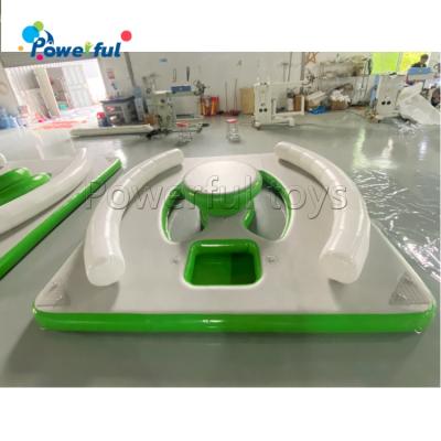 China Commercial aqua water island dock inflatable floating party bana for resort for sale