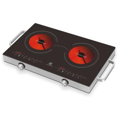 China Two burner outdoor high quality electric stove / infrared cooker cooktop 220V for sale