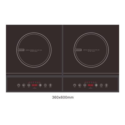 China Outdoor built in double induction cooktop parts/2 burner induction cooktop/commercial electric induction cooker for sale