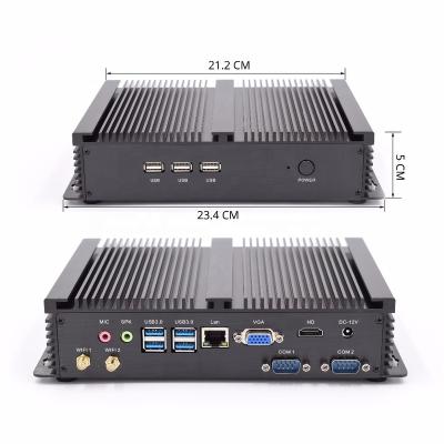 China Ultra Mini Fanless Intel Fanless Core PC Computer Mini PC For Office School POS System for sale