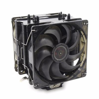 China Computer Case POWER Double FANS Tower Universal Heatpipe Platform CPU Cooler with PWM for sale