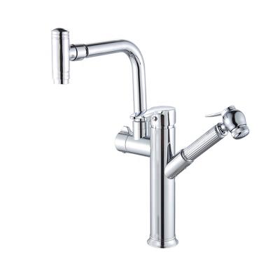 China Sense Faucets Chrome Kitchens Faucet 360 Rotation Spout Pull Out Sprayer Bidet Hand Mixer High Pressure Water Taps for sale