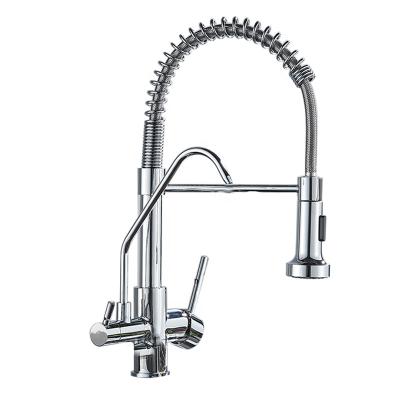 China Sense Faucets Hose Filter Kitchen Spring Faucet Drinking Water Kitchen Faucet 360 Rotation Three Way Filter Kitchen Tap Pure Water Faucets for sale