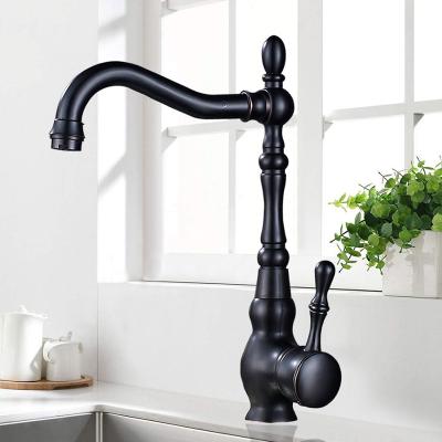 China Oil Rubbed Bronze Kitchen Faucet Cold And Hot Deck Mounted Single Handle Kitchen Sink Faucets Hot Cold Water Mixer Tap for sale