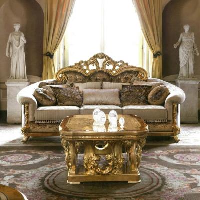 China Sectional Sofa Royal Italian Style Sofa Set Solid Wood Carved Living Room Furniture for sale