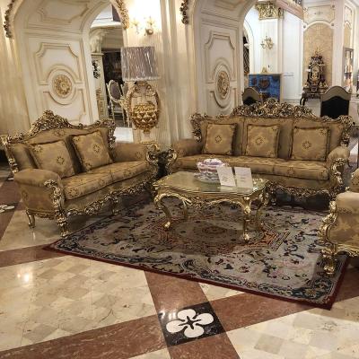 China Italian rococo luxury rococo style living room furniture 1+2+3 sofa with coffee table for sale