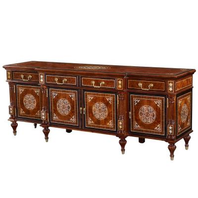 China Nice high quality wood carved antique 4 drawer tv cabinet for living room for sale