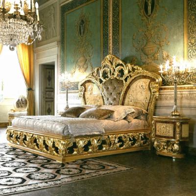 China Italian High Gloss Cheap Royal Furniture Style Solid Wood Names Bedroom Baroque Furniture for sale