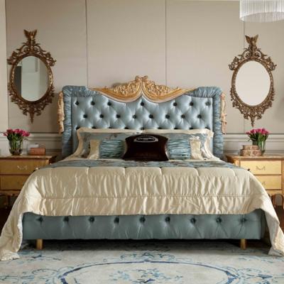 China Storage Classic Fabric French Furniture Solid Wood Bedroom for sale