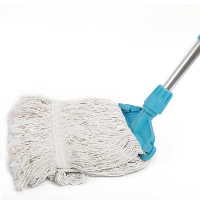 China Sustainable And Wet End Use Cotton Wide Tail Industrial Looped End Cleaning Mop for sale