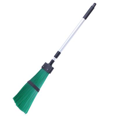 China Eco-friendly Outdoor Garden Broom Hard Stiffened Garden Broom With Extendable Handle for sale