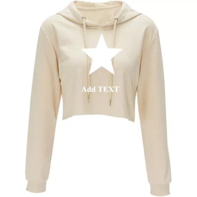 China Anti-wrinkle Fashion cotton women's long-sleeved tracksuit crop top Women's sweatshirt custom LOGO hoodie for women for sale