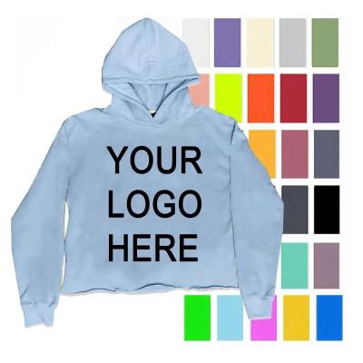 China Other New Arrival custom puff printing logo cut edge hoodie unisex cotton cropped hoodie men for sale