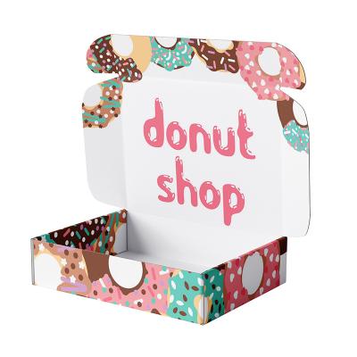 China Recycled Materials Cheap Sale Printed Custom Donut Packaging Boxes In All Sizes Paper Box Food For Donuts for sale