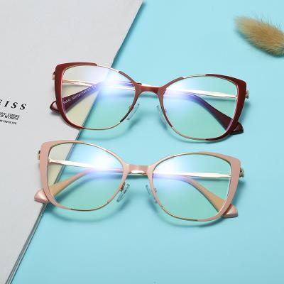 China Fashionable Glass Metal Frame Eyewear Eye Polarized Anti Blue Light Optical Frame Glasses 2011 Fashion for sale