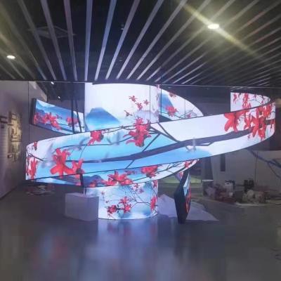 China Indoor Advertising P2.5 Video Flexible Display Module Panels Smd 2121 Foldable Soft Circle Circular Folding Video Wall Round Led Screen Module for sale