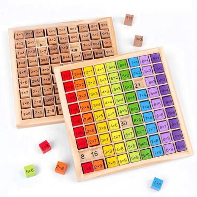 China Wooden Hundred Board Montessori 9x9 Math Toys Times Table Board With Answers Multiplication Board Educational Game For Children Xy-02 for sale