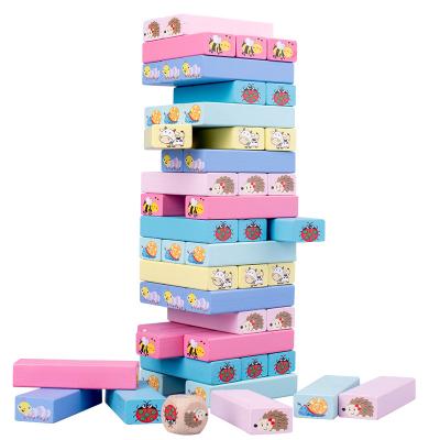 China DIY TOY Colorful Wooden Stacking Board Games Building Blocks for Kids Boys and Girls Toys for sale