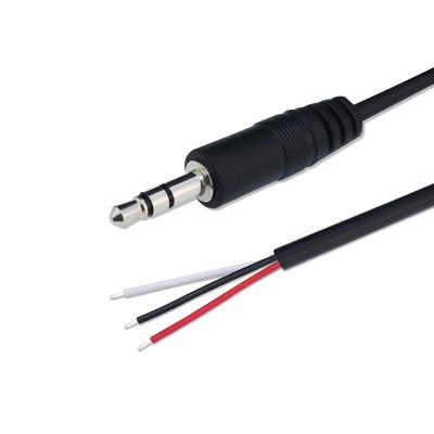 China Audio Transmission Male 2.5mm TRS 3 Pole 0.25m Male To Open End Customized Stripped Cable 28awg 3 Cores Cable 3.5mm TRS Male Cable for sale