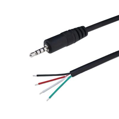 China Audio Transmission Male 2.5mm TRS 4 Pole 0.25m Male To Open End Customized Stripped Cable 28awg 4 Cores Cable 3.5mm TRS Male Cable Te koop