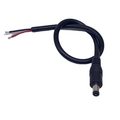 中国 COMPUTER Male 5521 2m Core 22AWG 2 Core Wire 5.5*2.1mm Male To Open End 5521 DC Male Plug Jack Cable 販売のため